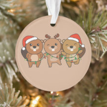 Beaver Noël Animaux de Noël Cute Beaver Orn