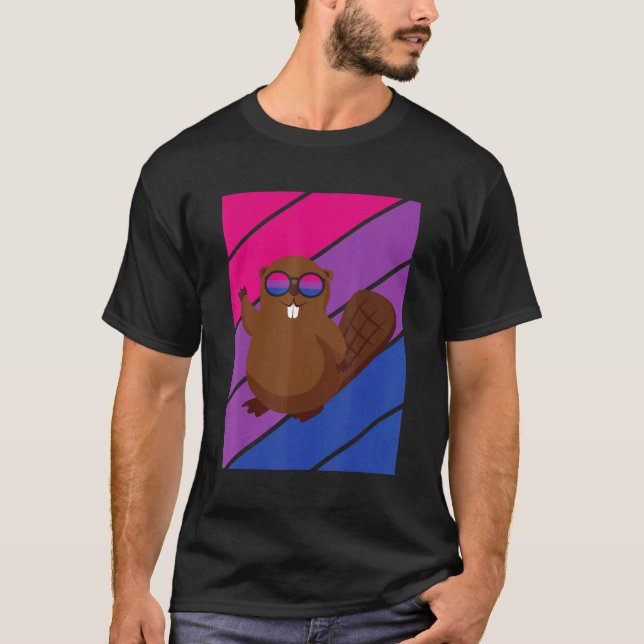 Beaver Pride Bisexual Flag LGBTQ Proud Ally Pride  T-Shirt (Vorderseite)