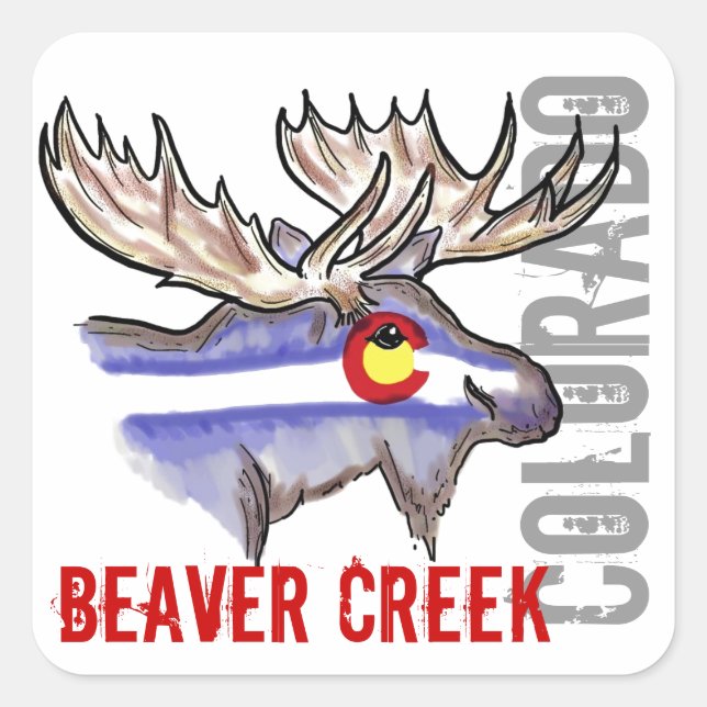 Beaver Quadratischer Aufkleber (Vorderseite)