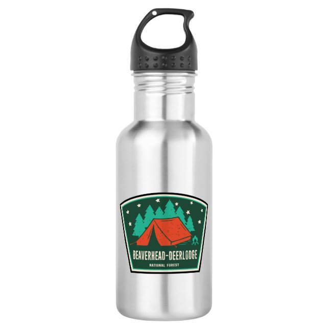 Beaverhead Deerlodge National Forest Camping Edelstahlflasche (Vorderseite)