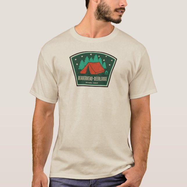 Beaverhead Deerlodge National Forest Camping T-Shirt (Vorderseite)