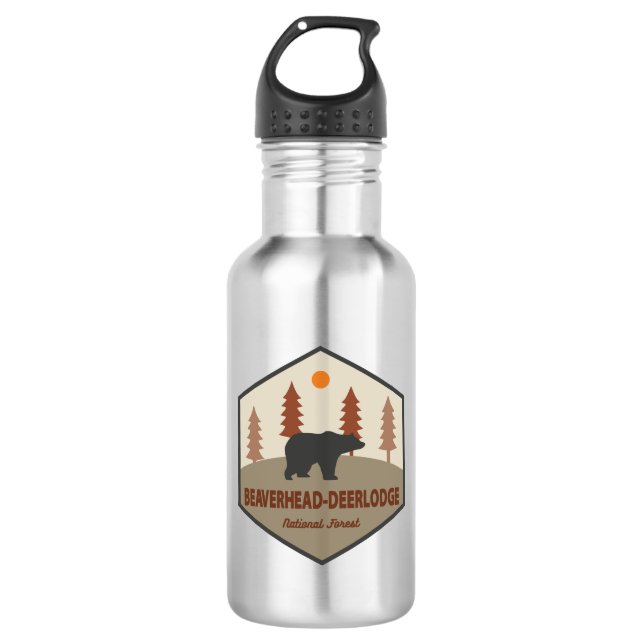 Beaverhead Deerlodge National Forest Montana Bear Edelstahlflasche (Vorderseite)