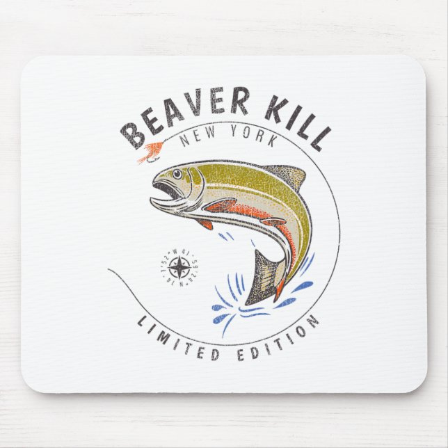 Beaverkill River New York Fly-Fischen Souvenir Bea Mousepad (Vorne)