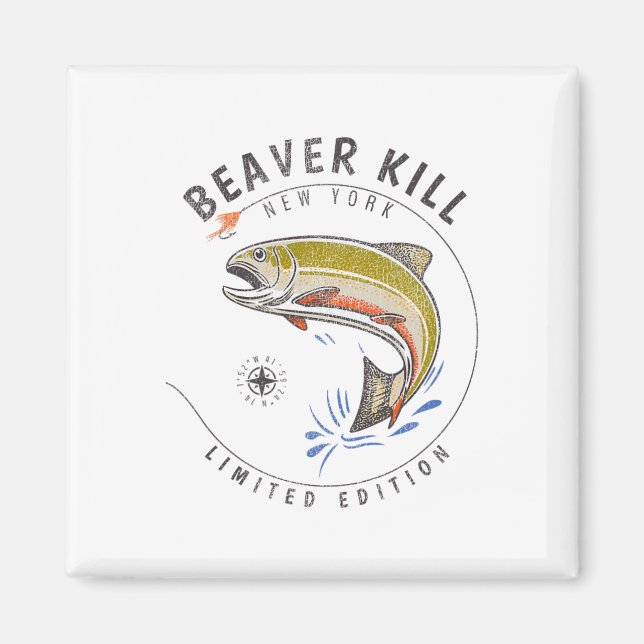 Beaverkill River New York Fly-Fischerei-Souvenir B Magnet (Vorne)
