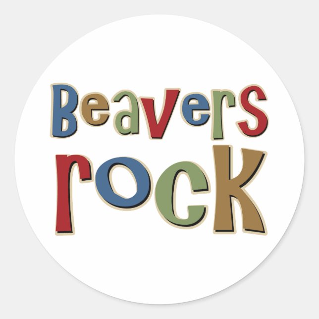 Beavers Rock Runder Aufkleber (Vorderseite)
