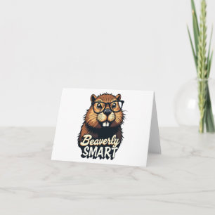 Beaversmart - Funny Beaver mit Brillen Graphic Karte