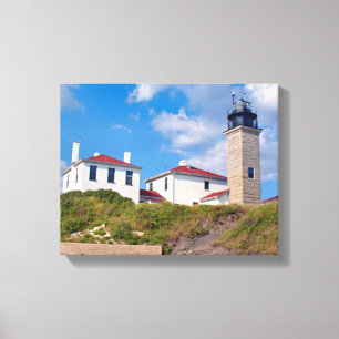 Beavertail Leuchtturm, Rhode Island Wrapped Canvas Leinwanddruck