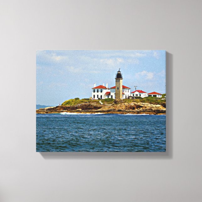 Beavertail Leuchtturm, Rhode Island Wrapped Canvas Leinwanddruck (Vorderseite)
