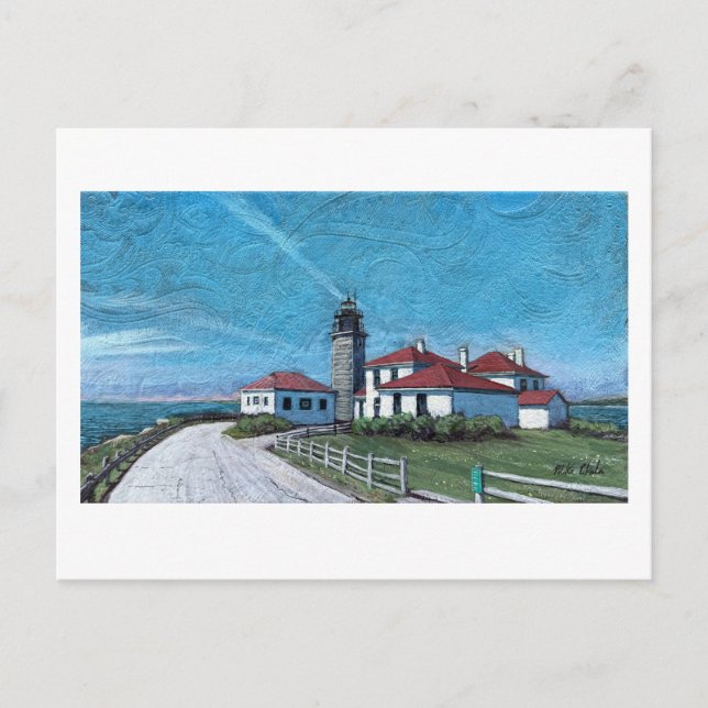 Beavertail Lighthouse in Jamestown, RI Postkarte (Vorderseite)