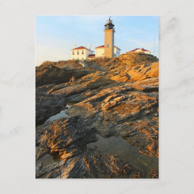 Beavertail Lighthouse Jamestown Rhode Island Postkarte (Vorderseite)
