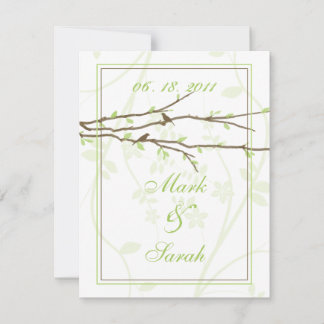 Bebauungszweige mit Birds White 7 Green UAWG RSVP Karte