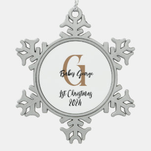 bébé 1er Noël Flocon de neige Ornement encadré
