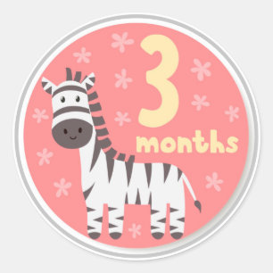 Bébé 3 mois Milestone Classic Round Sticker