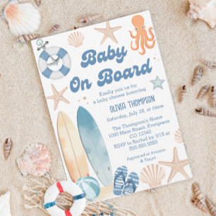 Bébé à bord Baby shower Beach Invitation