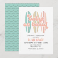 Bébé à bord Invitation Baby Shower planche de surf