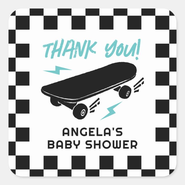 Bébé à bord Skateboard Baby shower Sticker Étiquet (Devant)