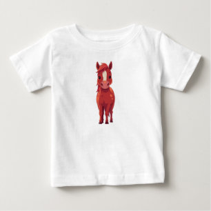 Bébé Adorable Red Chestnut horse T-Shirt Blanc pour E