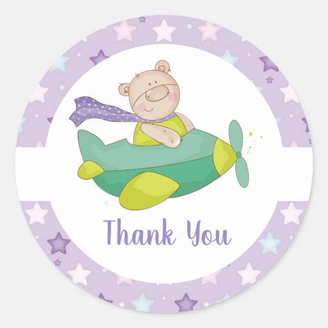 Bébé adorable Teddy Bear Classic Round Sticker (Devant)