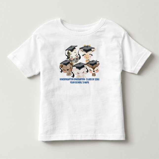 Bébé Animal Graduates Toddler Fine Jersey T-shirt (Devant)