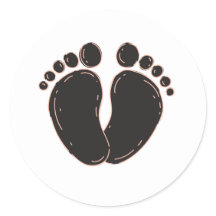 Bébé autocollants d'impression de pied