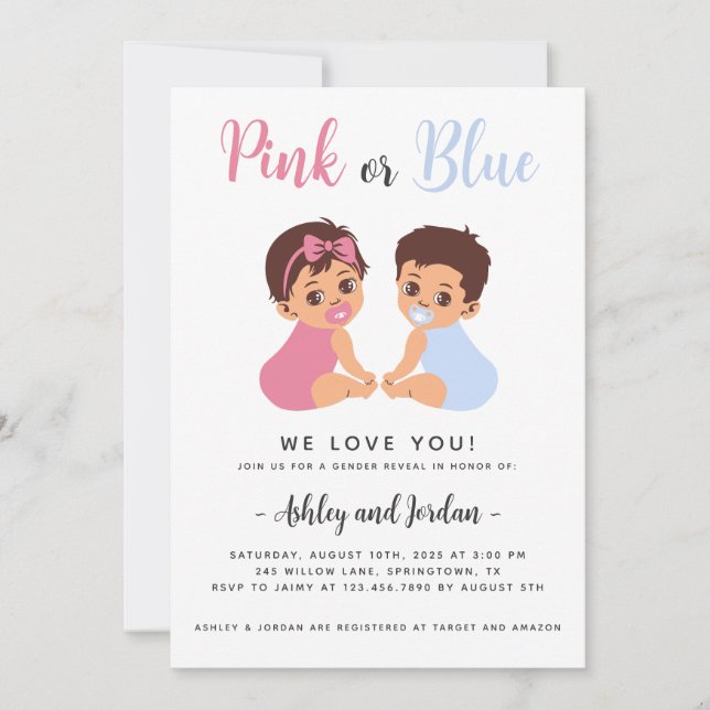 Bébé avec Pacifier Genre Reveal Invitation (Devant)