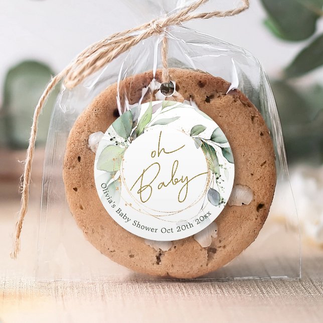 Bébé Baby shower Eucalyptus Sticker (Créateur téléchargé)