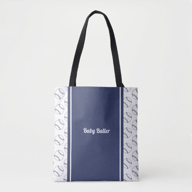 Bébé Baller Sac fourre-tout bleu bébé. (Devant)
