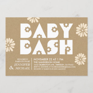 Bébé Bash   Invitations de douche bébé Papier Kraf