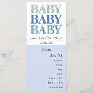 Bébé, bébé, carte de menu de bébé