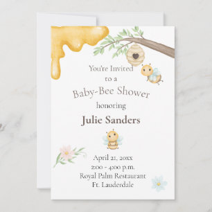 Bébé Bee Baby shower Invitation