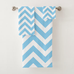 Bébé Bleu et Blanc Grand Horiz. Chevron Stripes