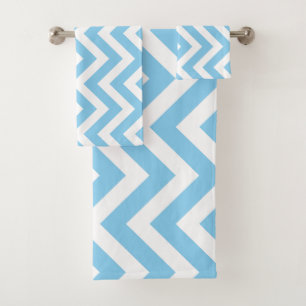 Bébé Bleu et Blanc Grand Vert. Chevron Stripes