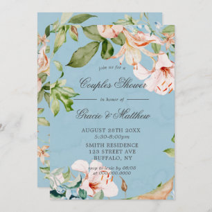 Bébé bleu et rose Lily Couples Invitations de douc