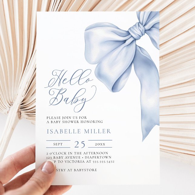 Bébé bleu garçon douche Invitation (Blue Baby Boy Shower Invitation)