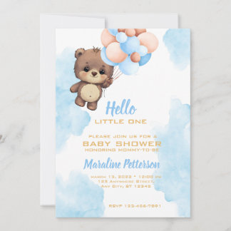 Bébé bleu garçon douche Invitation