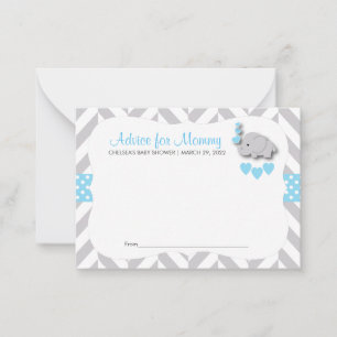 Bébé bleu & gris éléphant Baby shower SM - Conseil