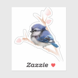 Bébé Bleu Jay Oiseau Custom-Cut Vinyl Sticker