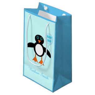 Bébé Bleu mignon Pingouin Cadeau personnalisé Sac