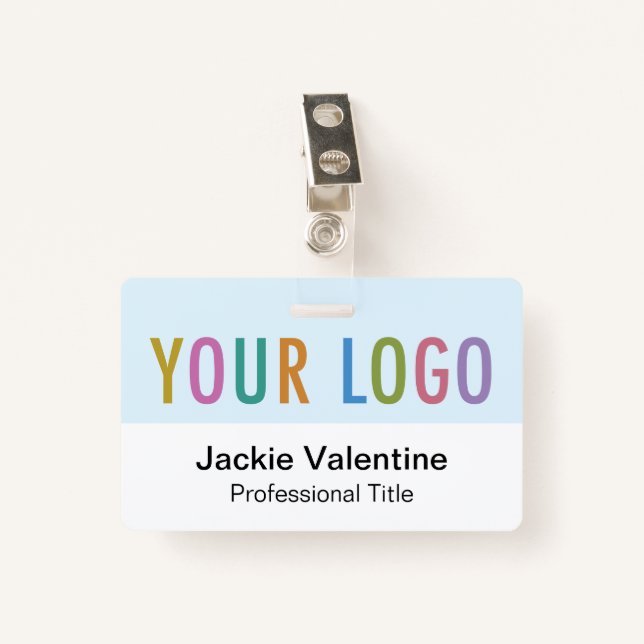 Bébé Bleu PVC Nom Badge avec Clip Reel ou Lanyard (Devant avec clip)