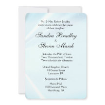 Bébé Bleu Satin Invitations de mariage 5" x 7"