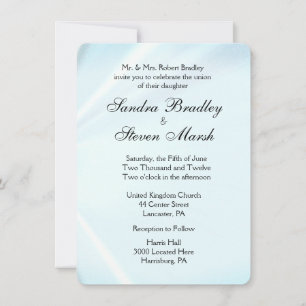 Bébé Bleu Satin Mariage Invitations