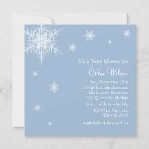 Bébé Blue Snowflakes Invitation à la douche