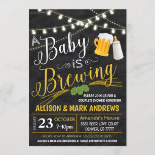 Bébé brasse Invitation à la douche des couples