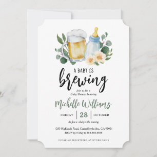 Bébé brasse verdure Baby shower Invitation