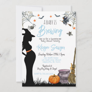 Bébé brasser Halloween Baby shower Invitation