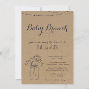 Bébé Brunch Invitation sur Kraft Arrière - plan