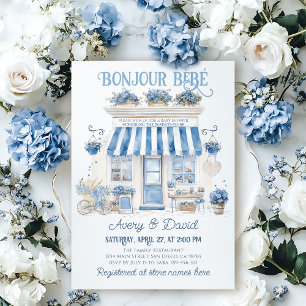 Bebe Cafe Bonjour Bebe Parisian theme Baby Show Einladung