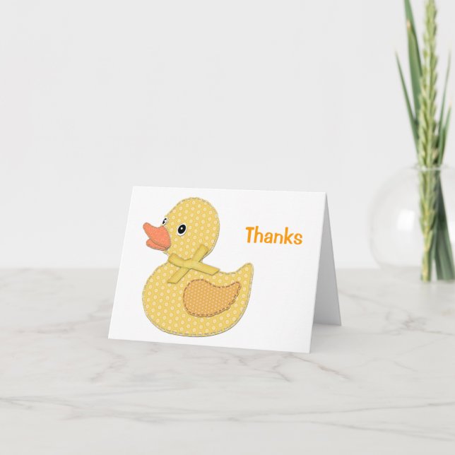 Bébé Canard Appliqué Jaune, Merci (Devant)