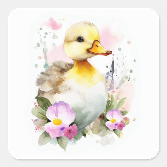 Bébé canard, Sticker Carré canard (Devant)