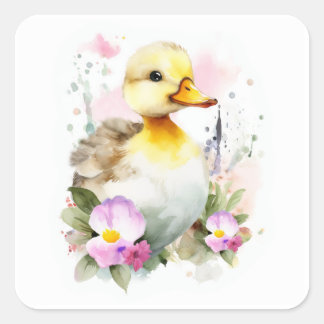 Bébé canard, Sticker Carré canard